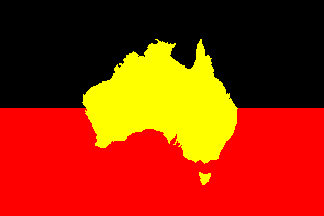 [Aboriginal flag variation]