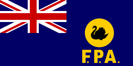 [Fremantle Port Authority flag with standard swan]