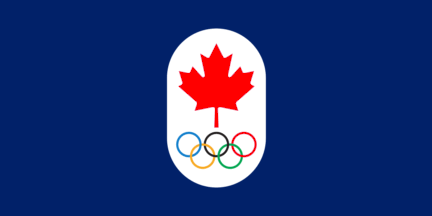 [blue Canadian Olympic Committee flag]