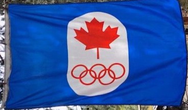 [blue Canadian Olympic Committee flag]