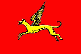 [Mistaken flag, yellow winged greyhound (Hanover, Germany)]