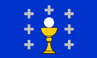 [Spurious Contemporary Reconstruction of

'Holy Grail' Banner of Arms (Galicia, Spain)]