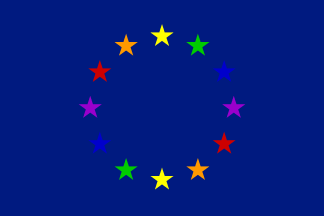 [Gay European flag]