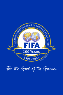 [The Centenial flag of FIFA - variant 1.]