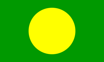 [Green flag with centered yellow disc]