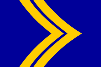 [a Marine Corporal's chevrons on a royal blue field]