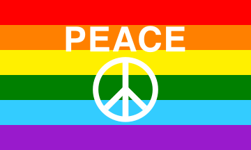 Gay Pride PEACE rainbow flag