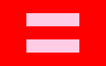 Red and pink Human Rights flag variant