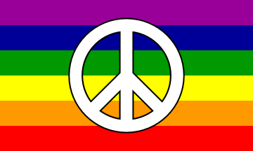 [Rainbow peace sign variant]