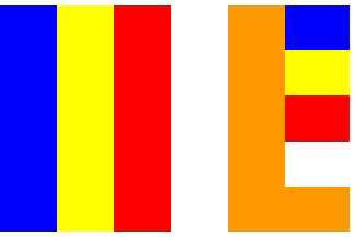 [Buddhist flag in Sri Lanka]