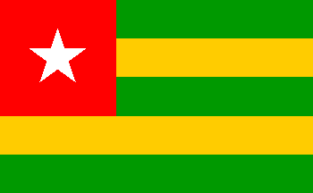 Togo flag in the golden section ratio
