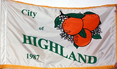 [flag of Highland, California]