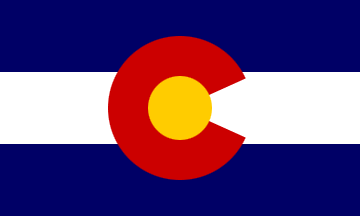 [Flag of Colorado with centered emblem]