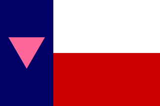 [Texas pink triangle flag]