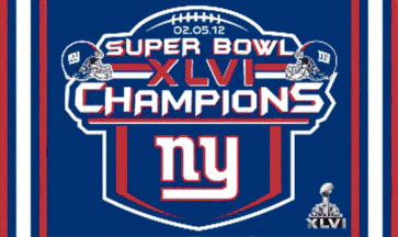 [New York Giants Super Bowl XLVI Championship flag]